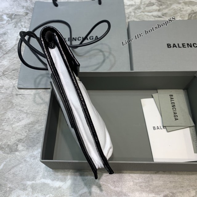 Balenciaga專櫃爆款小挎包 巴黎世家褶皺皮手機包 fyj1484